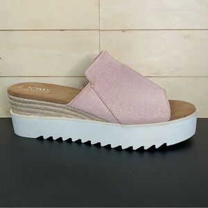 Toms Diana Mule Platform Sandals Women's Size 8.5 Shoes Pink White Espadrille